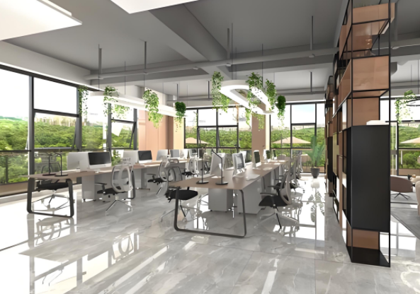 济南办公室装修注重细节装饰，增添空间生机活力